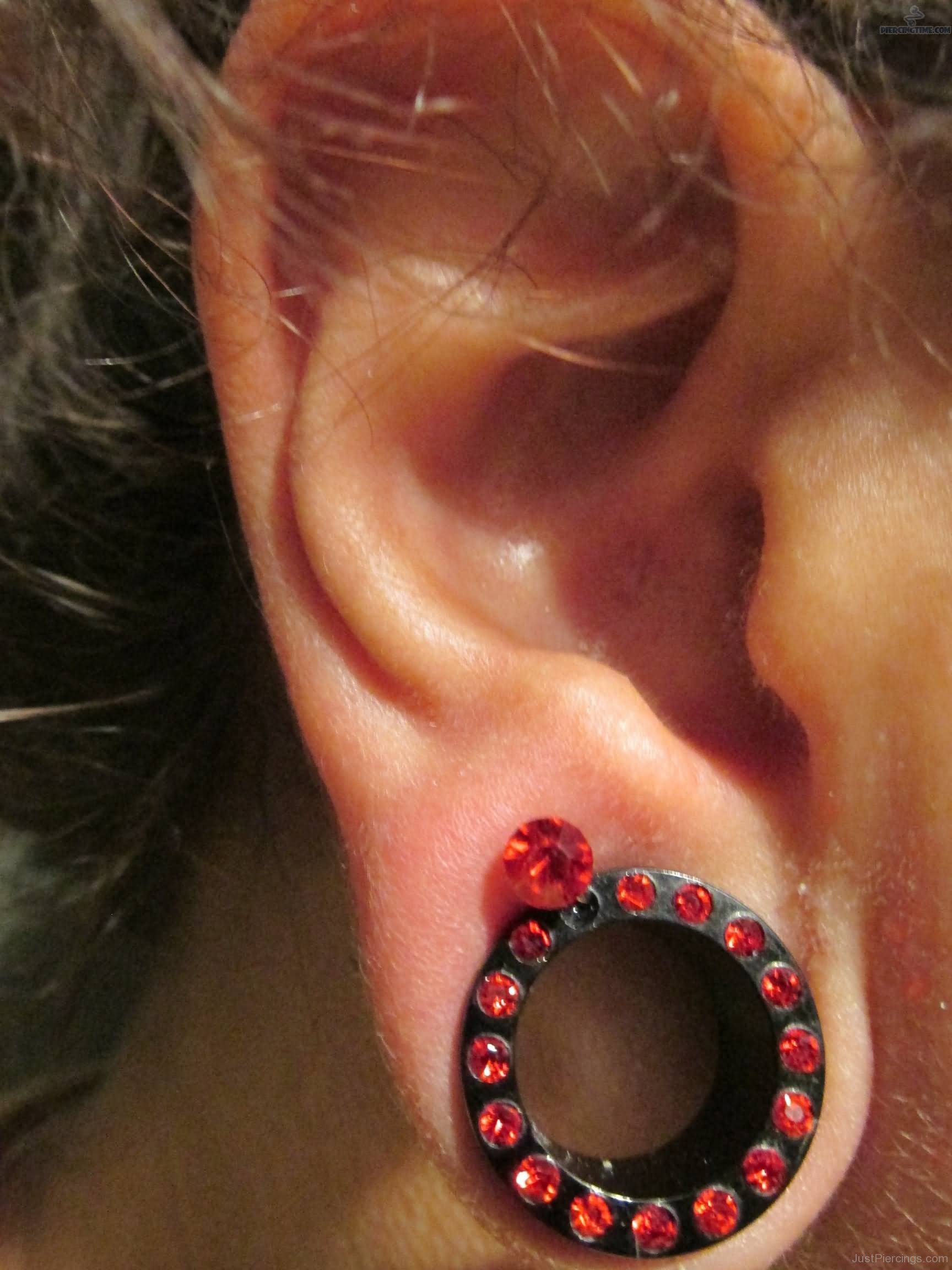 Red Lobe Piercing