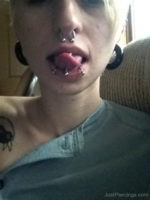 Septum And Tongue Piercing