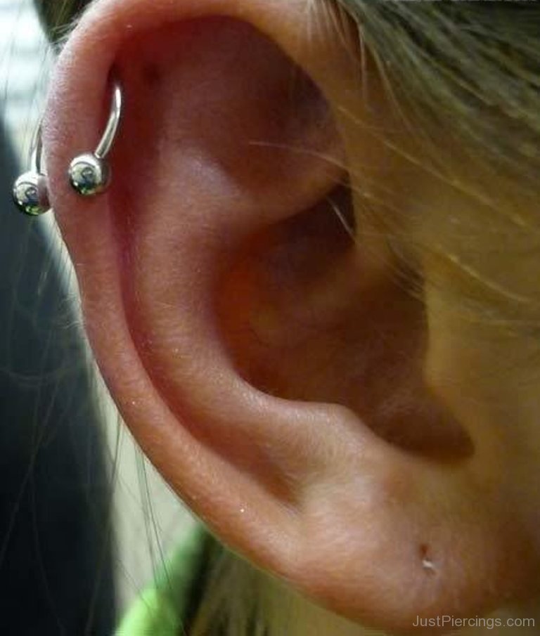 Cartilage Piercing With Circular Barbell