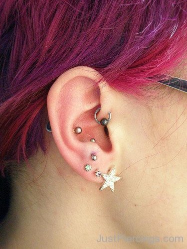 Lobe Piercing And Conch Piercing