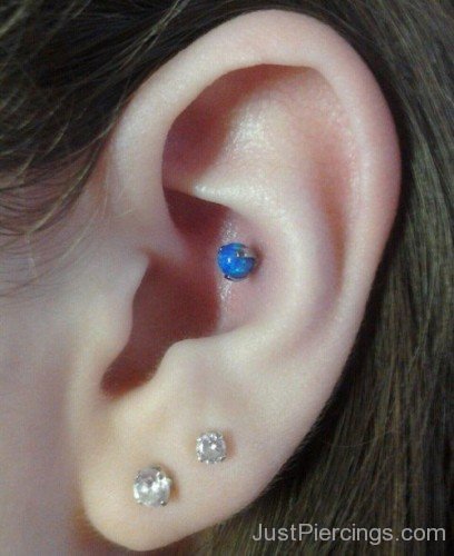 Conch Piercing And Dual Lobe Piercing