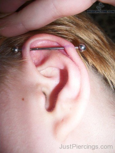 Cool Industrial Piercing For Girl