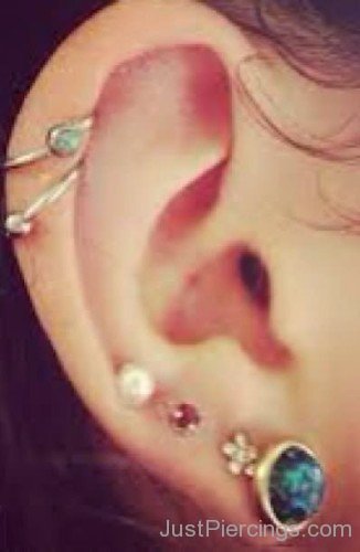 Dual Cartilage and Lobe Ear Piercing