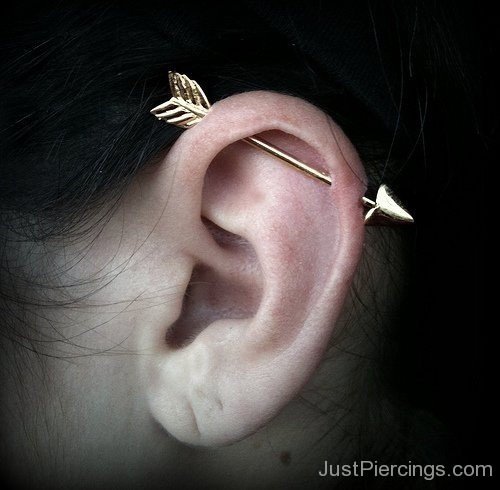 Golden Industrial Piercings