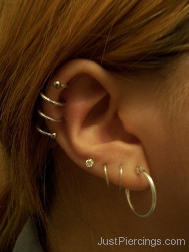 Helix and Lobe Piercing Image