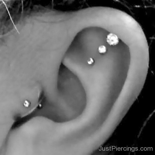 Helix and Tragus Piercings