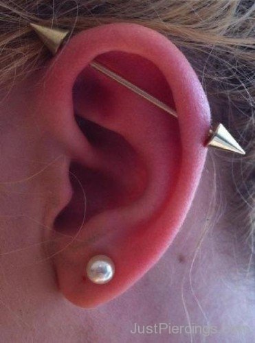 Industrial Piercing And Lobe Piercing