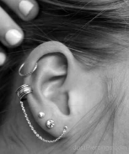 Lobe and Helix Piercings Image