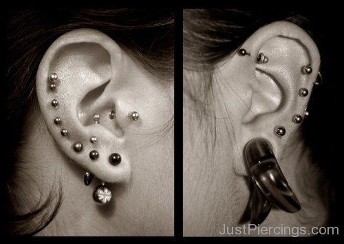 Tragus and Lobe Ear Piercing