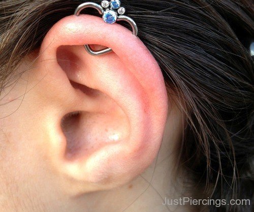 Beautiful Heart Helix Piercing