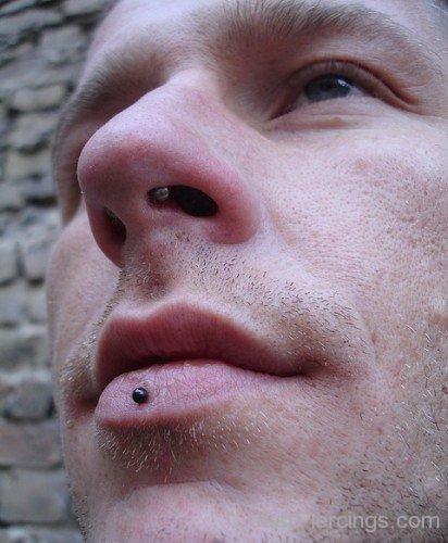 Black Labret Piercing