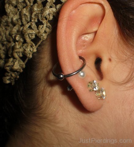 Conch Dual Lobe Piercing