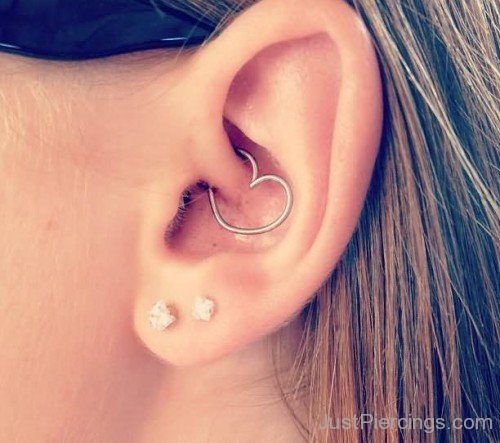 Heart Daith And Diamond Lobe Piercing