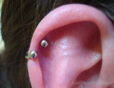 Helix Piercing With Barbell