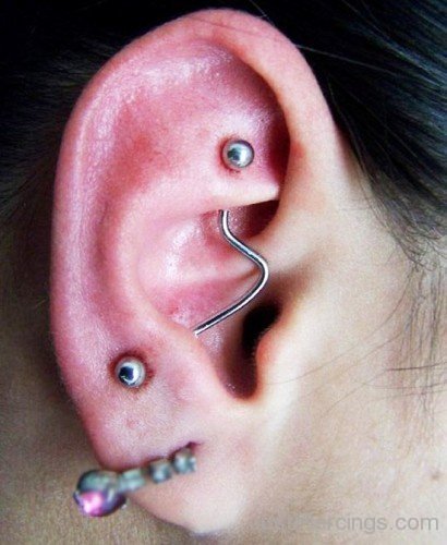 Industrial And Lobe Piercing