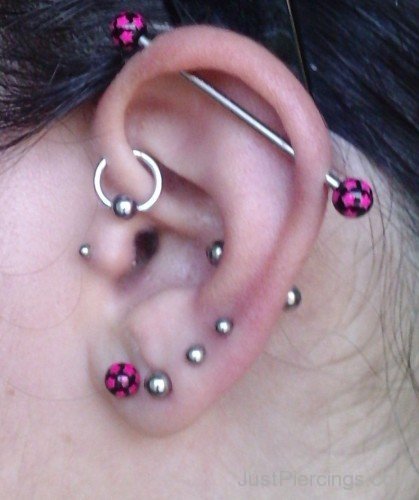 Industrial Helix Snug Tragus And Lobe Piercing