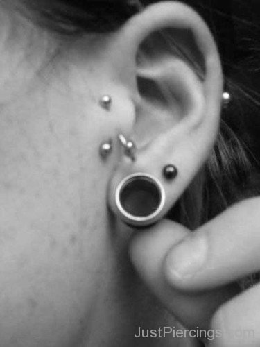 Lobe Tragus And Industrial Piercing