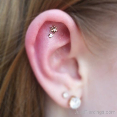 Lovely HelixAnd Lobe Piercing