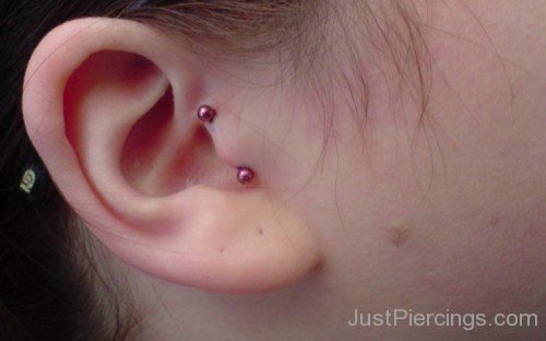 Pink Tragus Piercing