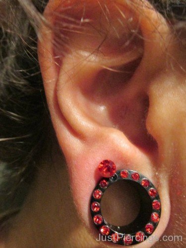 Red Lobe Piercing