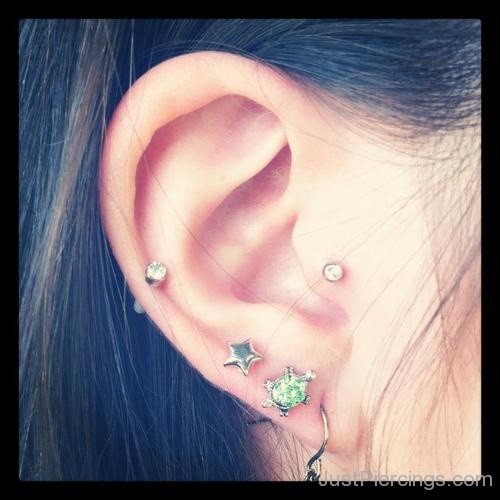 Star Anti Tragus Helix And Tragus Piercing