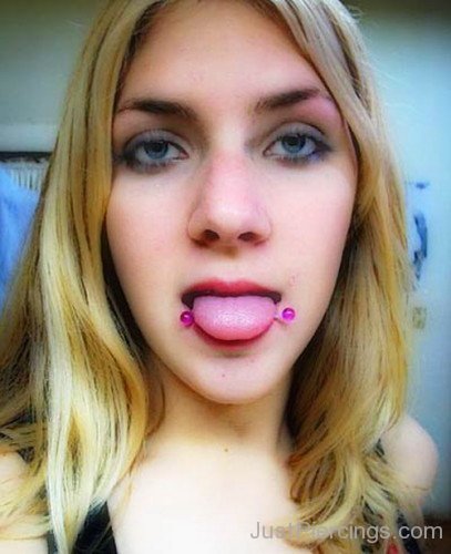 Purple Scoop Tongue Piercing