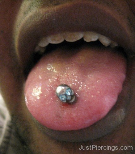 Skull Tongue Piercing