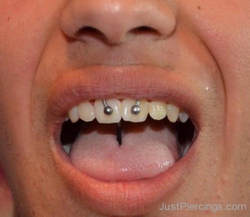 Smiley Piercing And Tongue Piercing