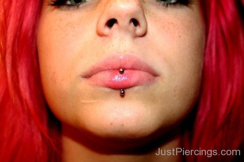 Wonderful Vertical Labret Piercing