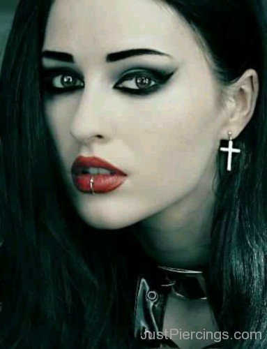 Gothic Labret Piercing