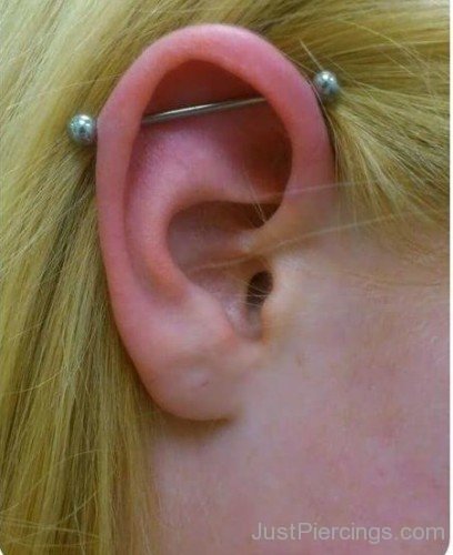 Small Right Barbell Scaffold Piercing