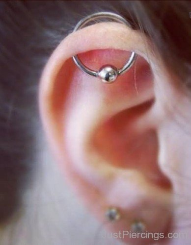 Double Lobes And Cartilage Orbital Piercing