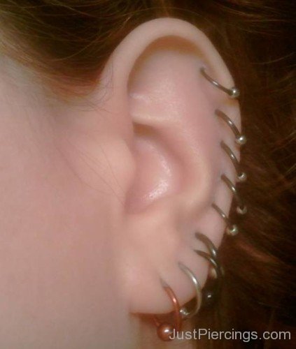 Lots Of Helix Piercings