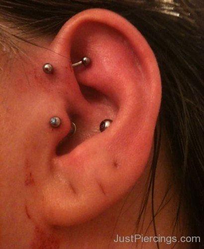 Tragus,Conch And Pinna Piercing