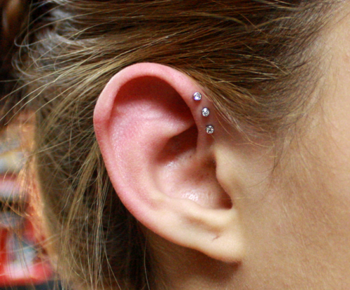 Triple Forward Helix Piercing