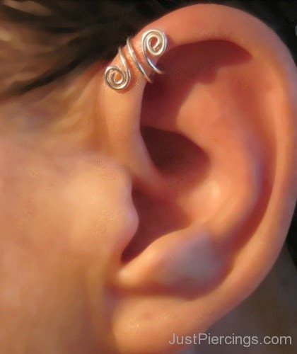 Anti Helix Piercing On Left Ear-JP123