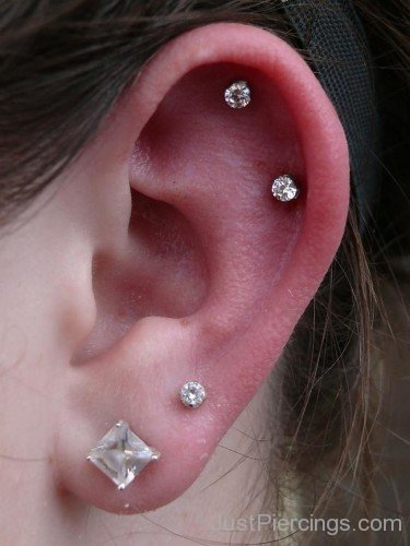 Lobe and Helix Piercings-JP123