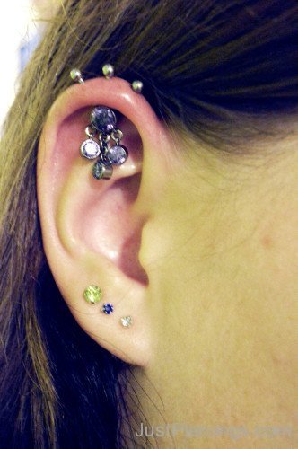 Lovely Helix And Lobe Piercings-JP123