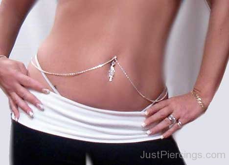 Chain Belly Piercing For Girls-JP12336