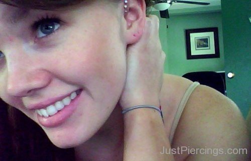 Cute Triple Anti Helix Piercing-JP12328