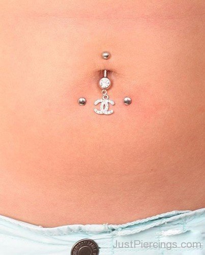 Piercing with Belly with Logo Ring-JP12379