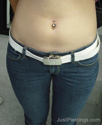 Pretty Piercing On Belly For Girls-JP12385