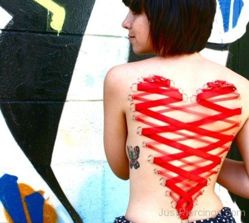 Red Heart Corset Piercing On Back-JP12323