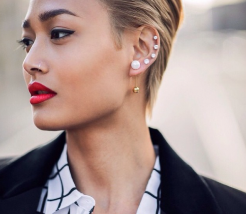 Beaitful Girl With Multiple Ear Piercing