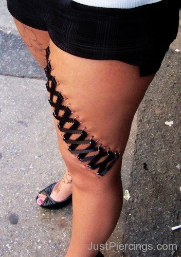 Corset Piercing On Thigh