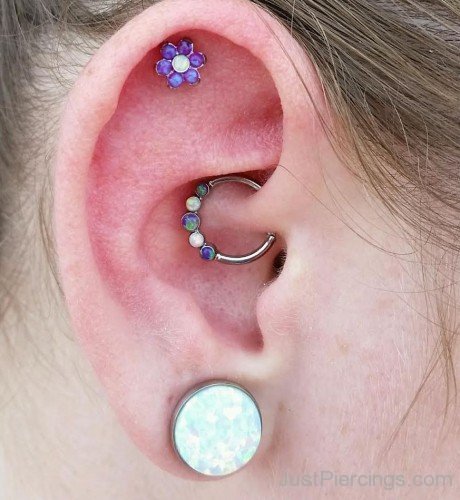 Daith and Helix piercing