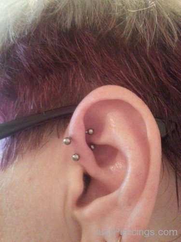 Double Forward Helix Piercing