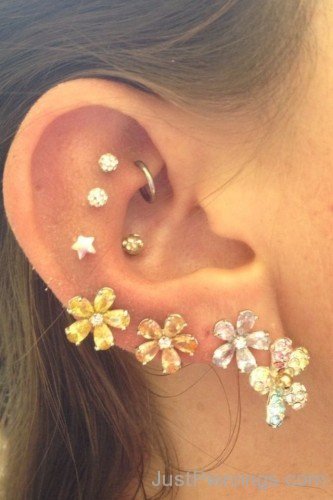 Flower Multiple Ear Piercing