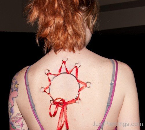 Graceful Corset Piercing On Back