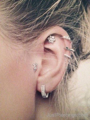 Pretty Multiple Ear Piercing